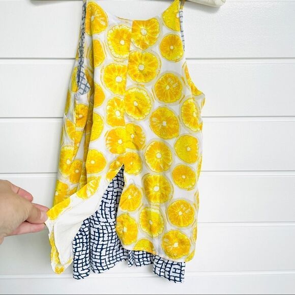 Porridge By Anthropologie Lemon Slice Split Back Loose Fit Tank Top XS - Picture 5 of 6